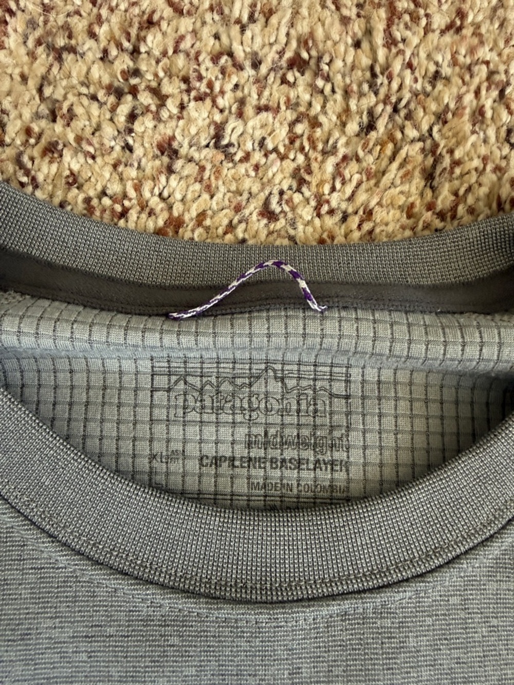 Patagonia Men's Caplene Baselayer Heather Gray Crewneck Long Sleeve Shirt. Sz XL - Picture 2 of 3